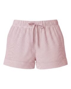 Boxercraft BW6507 Women’s Seersucker Shorts – Pink/ White Stripe