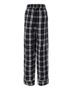 Boxercraft BW6603 Women’s Cuff Flannel Pants – Black/ White Plaid (back)