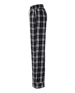 Boxercraft BW6603 Women’s Cuff Flannel Pants – Black/ White Plaid (side)
