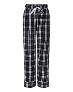 Boxercraft BW6603 Women’s Cuff Flannel Pants – Black/ White Plaid