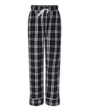 Boxercraft BW6603 Women’s Cuff Flannel Pants – Black/ White Plaid