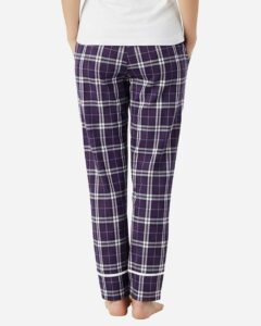 Boxercraft BW6603 Women’s Cuff Flannel Pants – Purple/ White Plaid (back)