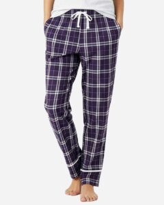 Boxercraft BW6603 Women’s Cuff Flannel Pants – Purple/ White Plaid