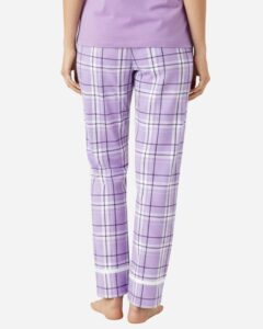 Boxercraft BW6603 Women’s Cuff Flannel Pants – Lavender Carnegie Plaid (on model back)