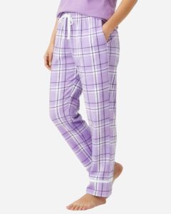 Boxercraft BW6603 Women’s Cuff Flannel Pants – Lavender Carnegie Plaid (on model)
