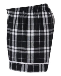 Boxercraft BY6501 Youth Flannel Shorts – Black/ White Plaid (side)