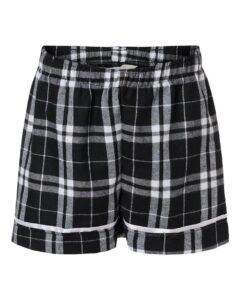 Boxercraft BY6501 Youth Flannel Shorts – Black/ White Plaid