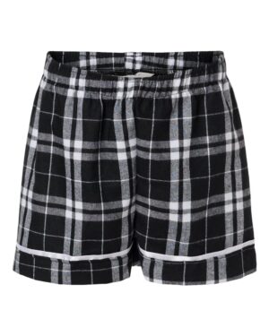Boxercraft BY6501 Youth Flannel Shorts – Black/ White Plaid