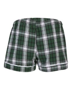 Boxercraft BY6501 Youth Flannel Shorts – Green/ White Plaid (back)