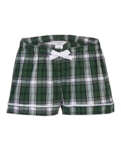 Boxercraft BY6501 Youth Flannel Shorts – Green/ White Plaid