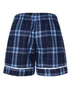 Boxercraft BY6501 Youth Flannel Shorts – Navy/ Columbia Plaid (back)