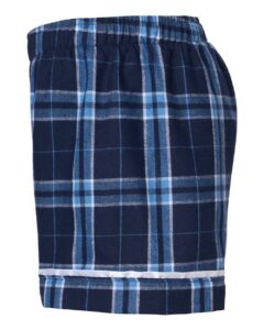 Boxercraft BY6501 Youth Flannel Shorts – Navy/ Columbia Plaid (side)