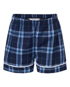 Boxercraft BY6501 Youth Flannel Shorts – Navy/ Columbia Plaid