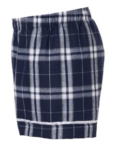 Boxercraft BY6501 Youth Flannel Shorts – Navy/ Silver Plaid (side)
