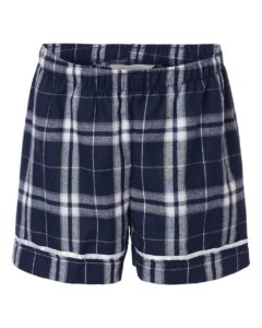 Boxercraft BY6501 Youth Flannel Shorts – Navy/ Silver Plaid