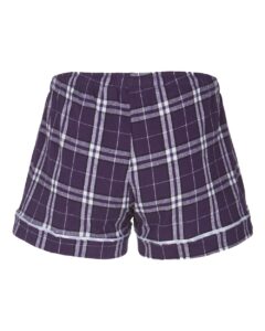 Boxercraft BY6501 Youth Flannel Shorts – Purple/ White Plaid (back)