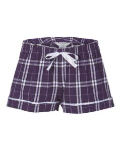 Boxercraft BY6501 Youth Flannel Shorts – Purple/ White Plaid