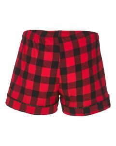 Boxercraft BY6501 Youth Flannel Shorts – Red/ Black Buffalo (back)