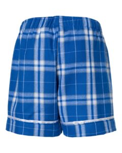 Boxercraft BY6501 Youth Flannel Shorts – Royal/ Silver Plaid (back)