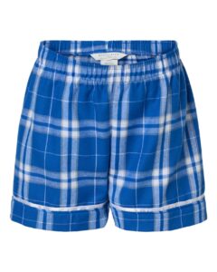 Boxercraft BY6501 Youth Flannel Shorts – Royal/ Silver Plaid