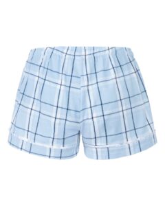 Boxercraft BY6501 Youth Flannel Shorts – Sky Blue Carnegie Plaid (back)