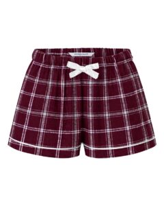 Boxercraft BY6501 Youth Flannel Shorts – Varsity Maroon Oxford Plaid