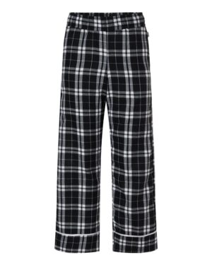 Boxercraft BY6603 Youth Wide Cuff Flannel Pants – Black/ White Plaid