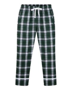 Boxercraft BY6603 Youth Wide Cuff Flannel Pants – Green/ White Plaid