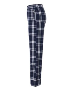 Boxercraft BY6603 Youth Wide Cuff Flannel Pants – Navy/ Silver Plaid (side)