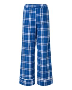 Boxercraft BY6603 Youth Wide Cuff Flannel Pants – Royal/ Silver Plaid (back)