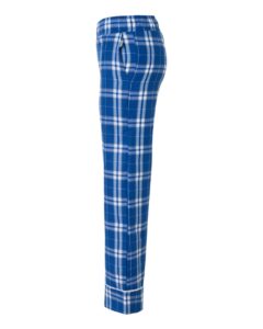 Boxercraft BY6603 Youth Wide Cuff Flannel Pants – Royal/ Silver Plaid (side)