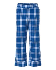 Boxercraft BY6603 Youth Wide Cuff Flannel Pants – Royal/ Silver Plaid