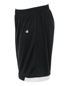 Badger 2301 Youth On The Rise Shorts – Black/ White (side)