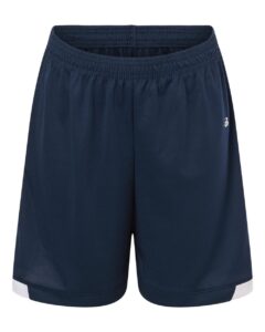 Badger 2301 Youth On The Rise Shorts – Navy/ White