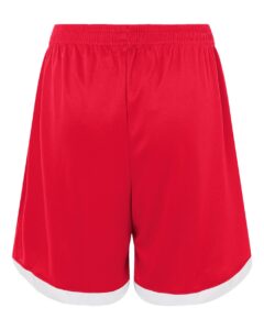 Badger 2301 Youth On The Rise Shorts – Red/ White (back)