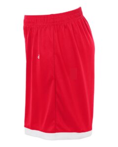 Badger 2301 Youth On The Rise Shorts – Red/ White (side)