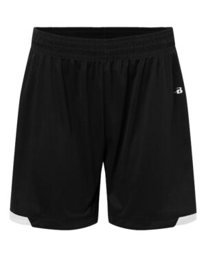 Badger 7101 Men’s On The Rise Shorts – Black/ White