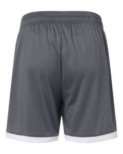 Badger 7101 Men’s On The Rise Shorts – Graphite/ White (back)
