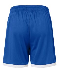 Badger 7101 Men’s On The Rise Shorts – Royal/ White (back)