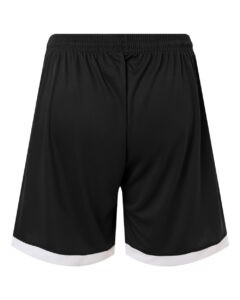 Badger 7102 Women’s On The Rise Shorts – Black/ White (back)