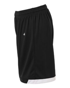 Badger 7102 Women’s On The Rise Shorts – Black/ White (side)