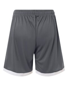 Badger 7102 Women’s On The Rise Shorts – Graphite/ White (back)