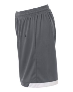 Badger 7102 Women’s On The Rise Shorts – Graphite/ White (side)