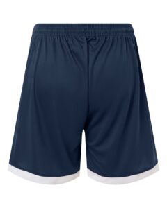 Badger 7102 Women’s On The Rise Shorts – Navy/ White (back)