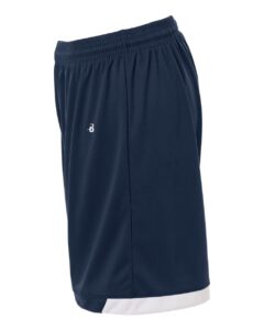Badger 7102 Women’s On The Rise Shorts – Navy/ White (side)
