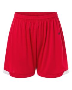 Badger 7102 Women’s On The Rise Shorts – Red/ White