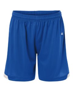 Badger 7102 Women’s On The Rise Shorts – Royal/ White
