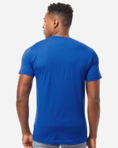 M&O 4300 Unisex ACE Cotton T-Shirt – Royal (on model back)