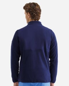 Onna NN800 Men’s Agility Panelled Fleece Full-Zip Jacket – Action Navy (on model back)