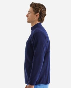 Onna NN800 Men’s Agility Panelled Fleece Full-Zip Jacket – Action Navy (on model side)